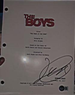 The Boys Pilot Script Signed By Jack Quaid Beckett Authenticated