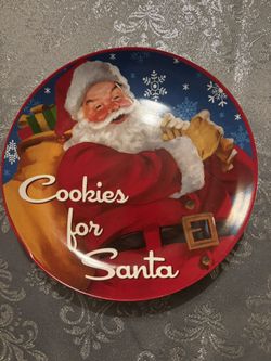 New Glass Cookies For Santa Plate 9in