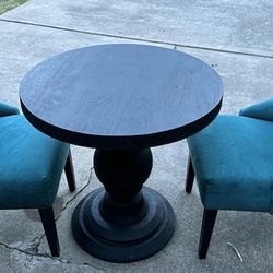 Velvet green Chairs W/ Bistro Table