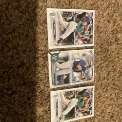 3 Cal Raleigh Rookie Baseball Cards Seattle Mariners Home Run Record Breaking Catcher 