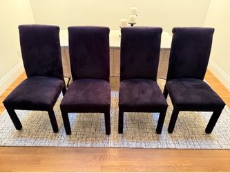 Black Suede Dining Chairs