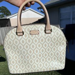 Kate Spade Taupe Pattern Purse / Handbag 
