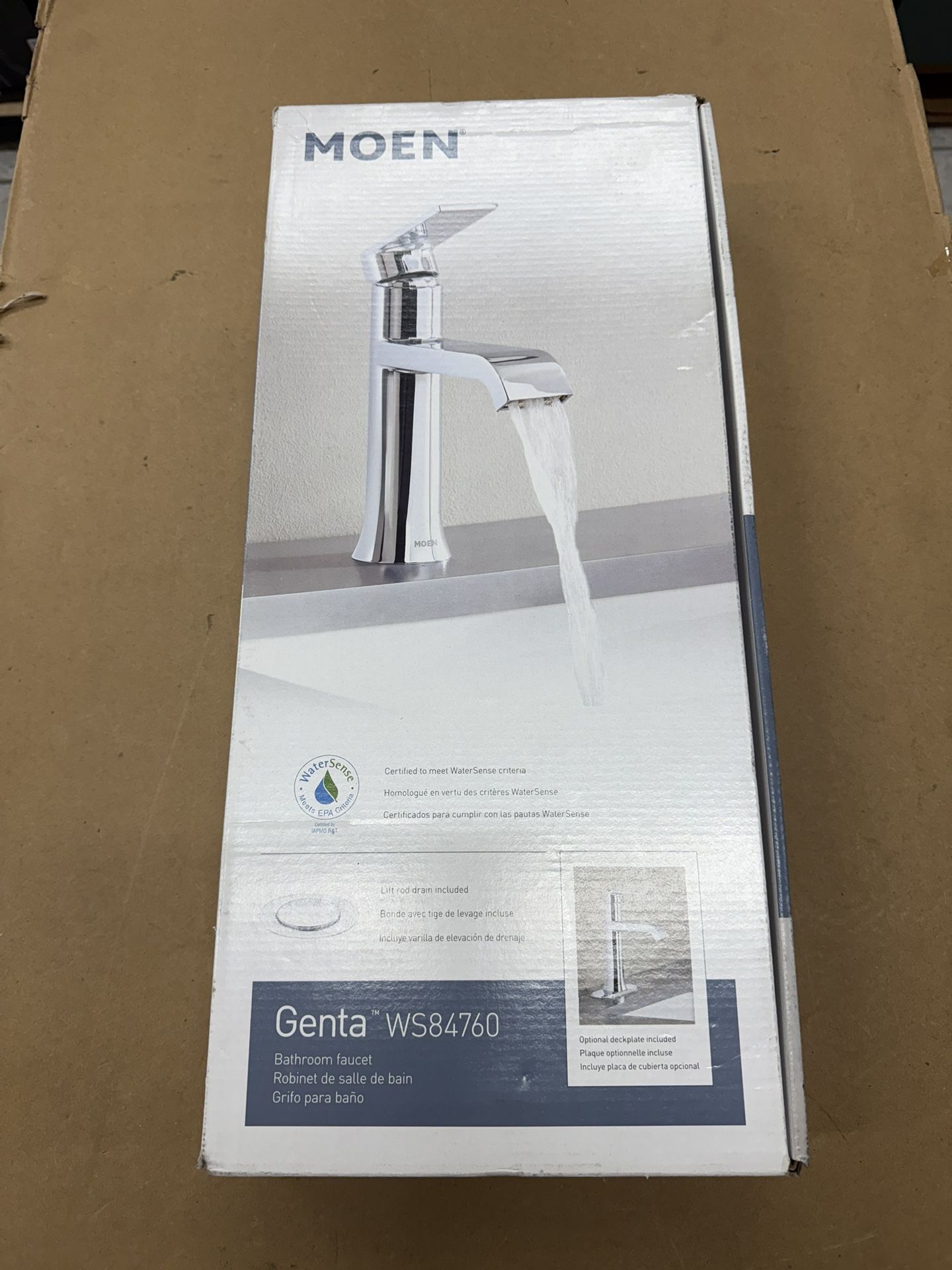 Genta Single Handle Single Hole Bathroom Faucet with Drain Kit Included in Chrome