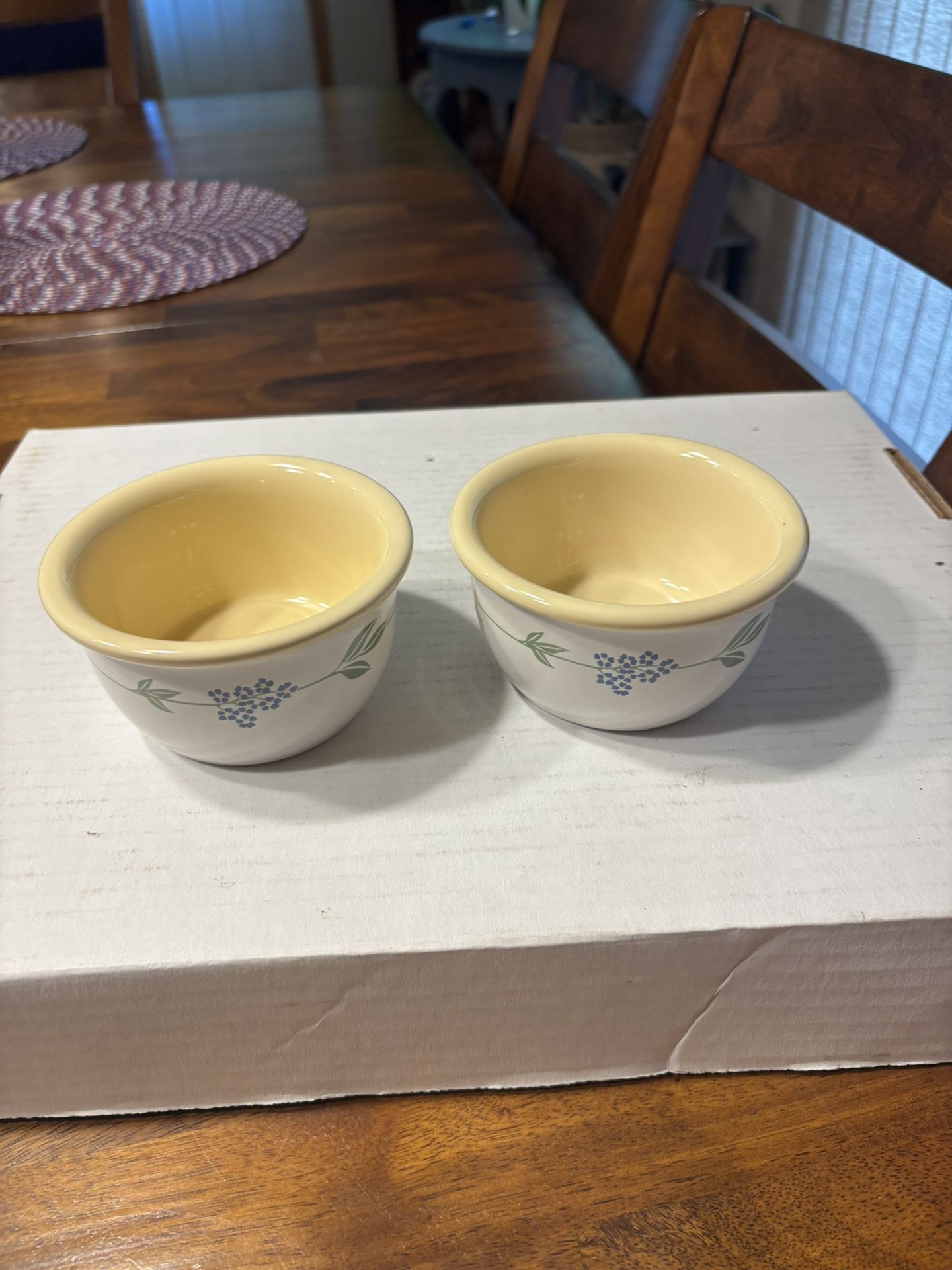 Lot of 2, Corelle Coordinates SECRET GARDEN, Stoneware 7 0z Ramekins/ Sauce bowl