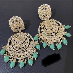 Statement Earrings Super Light Weight Indian Bollywood Pakistani Jewellery 