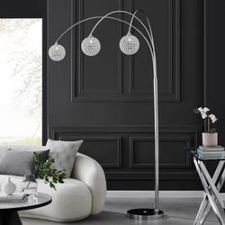 NEW IN BOX-Cassiopeia 85" Chrome Tree Floor Lamp By House of Hampton