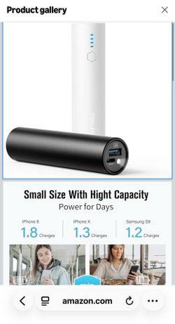 2 for 25$Portable Charger 5000mAh, Mini Power Bank 2-Pack for iPhone Pocket-Size Cylindrical Design, 15W Fast Charging USB-C In&Out, LED Flashlight, f