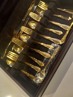 Gold Plated Silverware Set