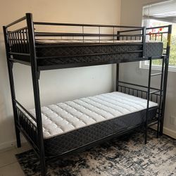 Twin/ Twin Size Bunkbed With Mattress