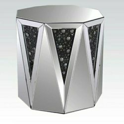 Glam Mirrored End Table Faux Crystals Black Firm Price $460 Financing Available 