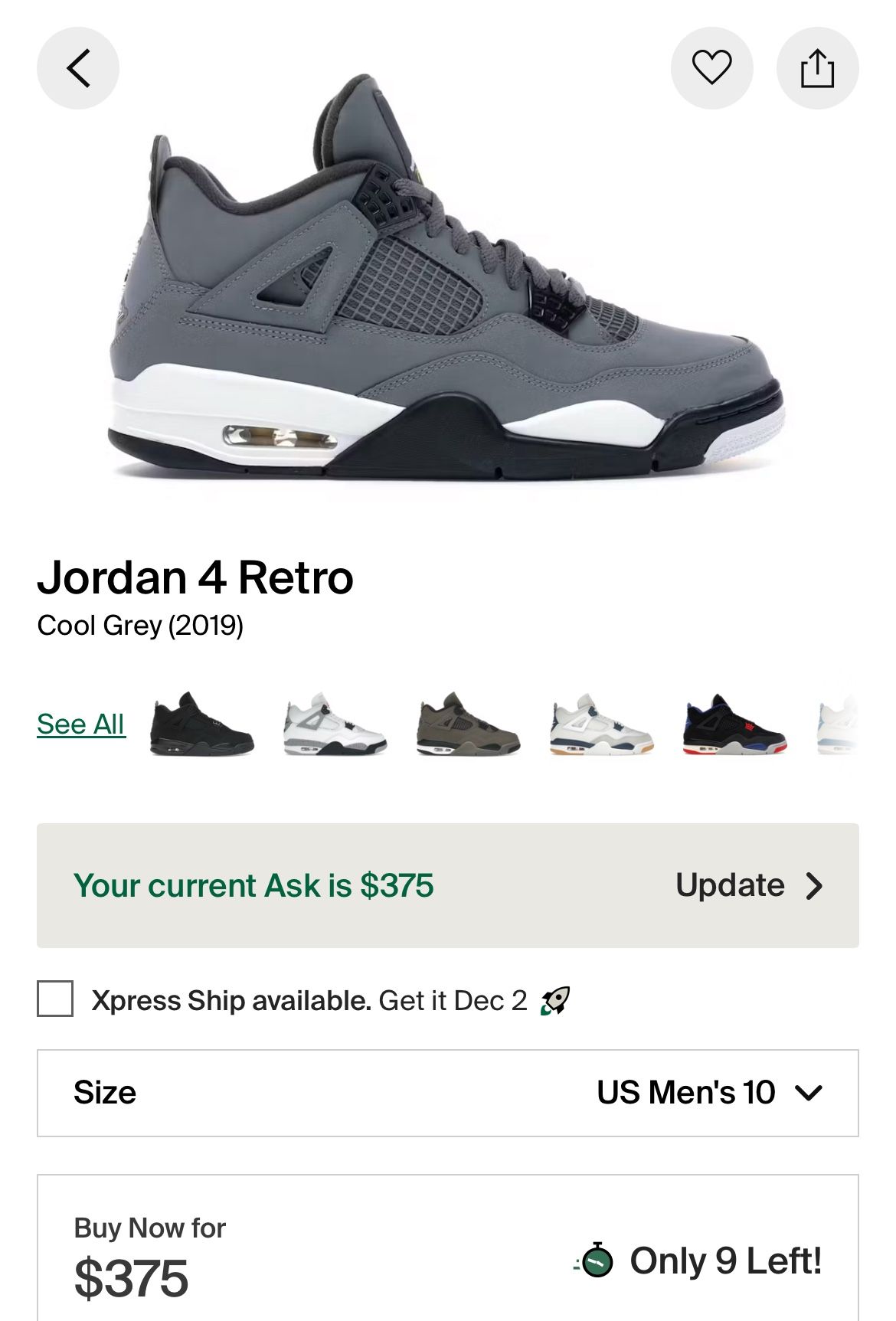 Jordan Four Cool Gray