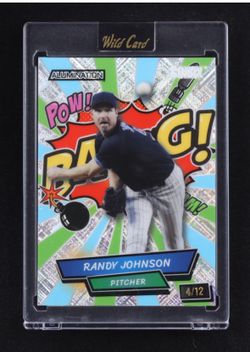 Randy Johnson 2024 Wild Card Comix BAANG! Silver Crosshatch Foil #AC-RJ #04/12