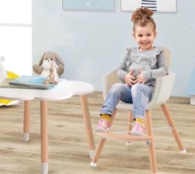 Baby High Chair, 6-in-1 Eat & Grow Wooden Highchair/Toddler Chair with Removable Tray,