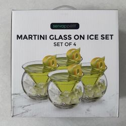 Martini Glasses, Set of 4 (Brand New)