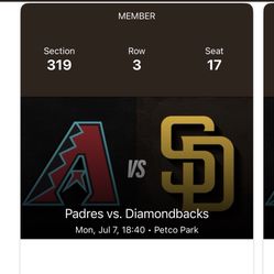 Padres Tickets | July 7 | TONIGHT! 2 Available! 