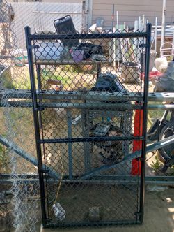 3' W x 5' H Black Chain Link Gate