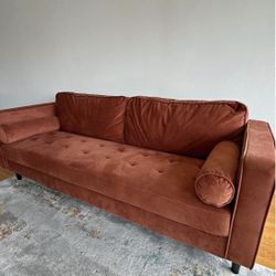 Curry Velvet Couch