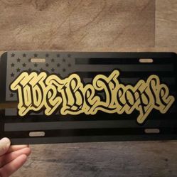 Custom Made We The People Car License Plate 