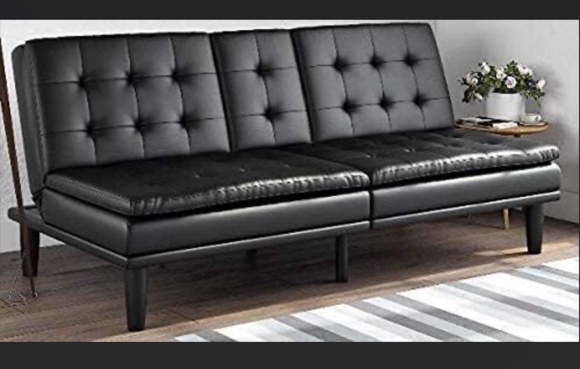PILLOWTOP FUTON WITH CUPHOLDERS,