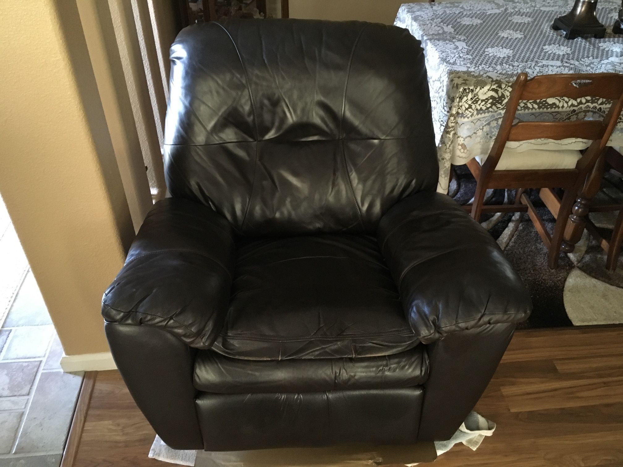 Deluxe Authentic Leather Recliner