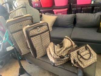 4-Piece Luggage Set with Monogram Print