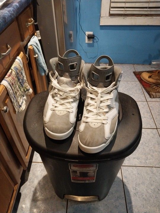 Jordan's White And Grey Size 13 Men