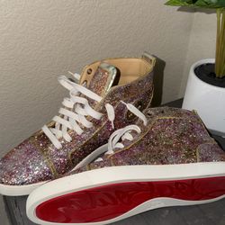 Christian Louboutin Red Bottom Sneakers – Rare Glitter Edition