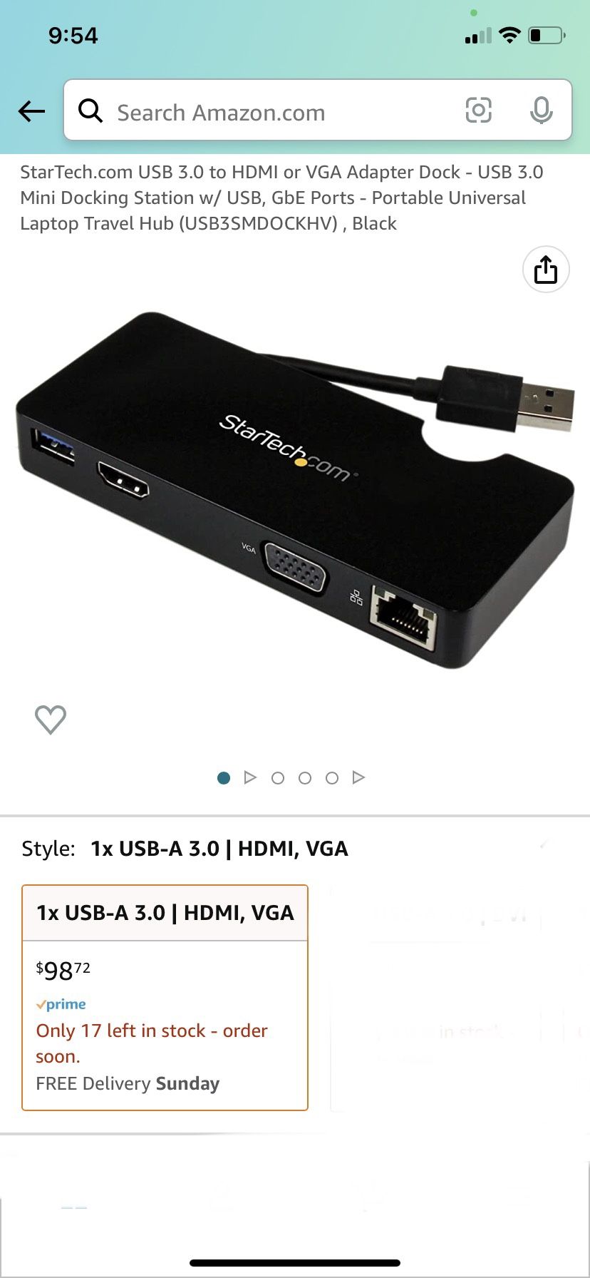 https://offerup.com/redirect/?o=U3RhclRlY2guY29t USB 3.0 to HDMI or VGA Adapter Dock - USB 3.0 Mini Docking Station w/ USB, GbE Ports - Portable Unive