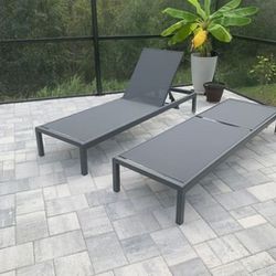 Outdoor patio chaise lounge chairs , pool furniture loungers 