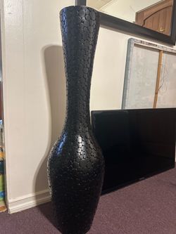 Tall Black Decorative Floor Vase