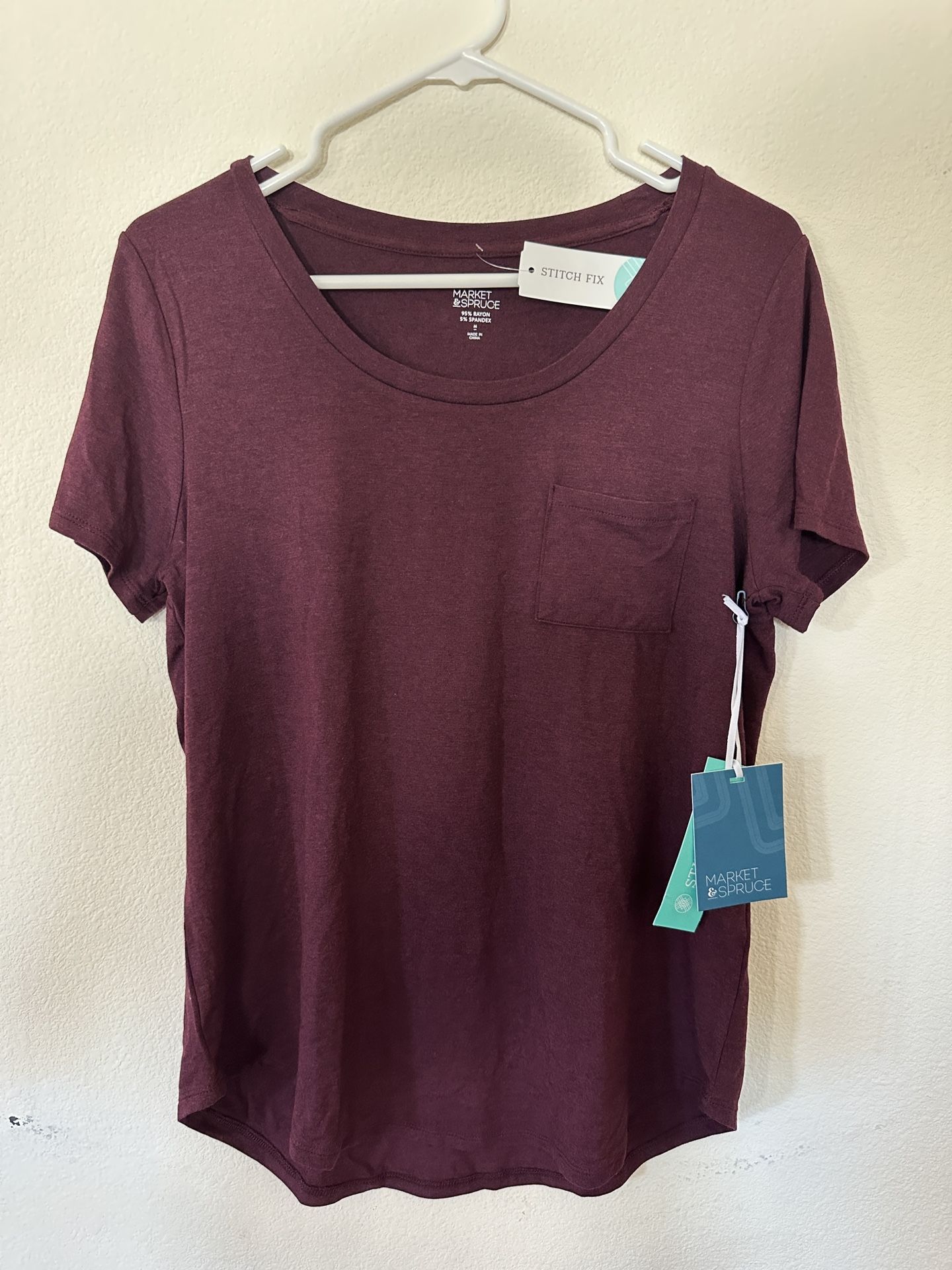 Market & Spruce Burgundy Pocket Shirt (M)