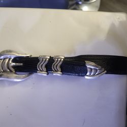 Tom Taylor Leather And Sterling Silver Belt