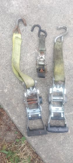 Ratchet strap ends w/ hooks.