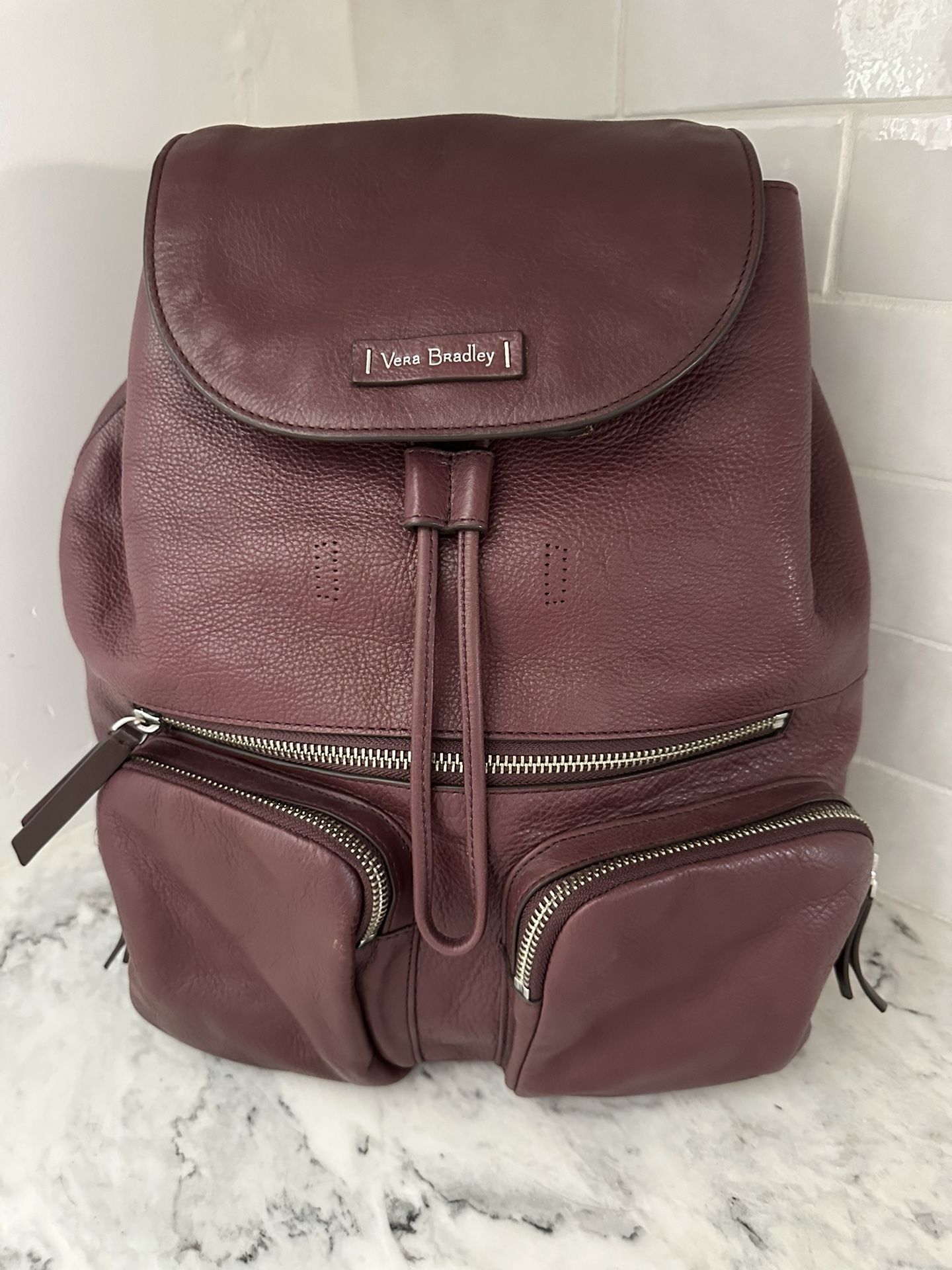 Vera Bradley Gallatin Leather Backpack / Purse/Bag