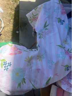 Pink flower nursing pillow cover