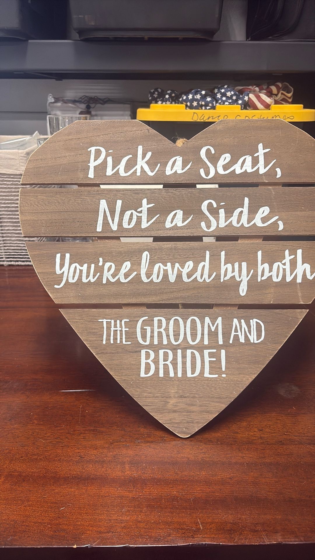 Heart Shaped Wedding Seat Sign
