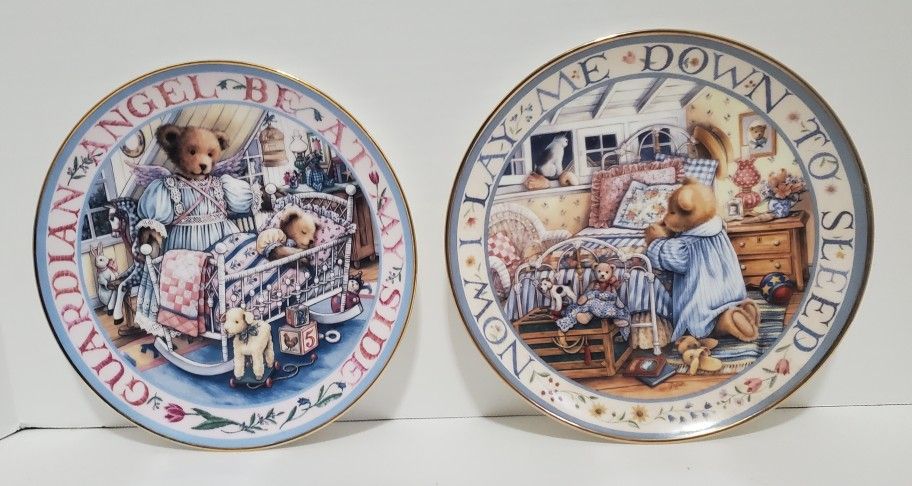 Set of 2 Royal Doulton Limited Edition Plates - "Teddy's Guardian Angel" & "Teddy Says His Prayers"