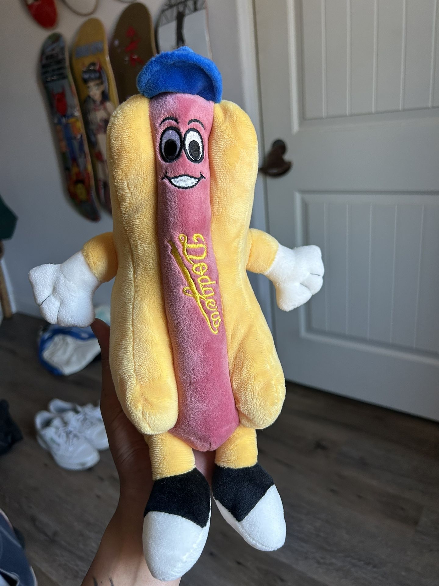 Los Angeles Dodgers Plush Stuffed Hot Dog Toy