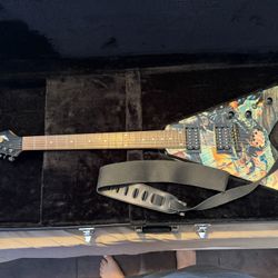 Dean V Electric Guitar – Floyd Style Tremolo – Graphic Finish – Hard Case