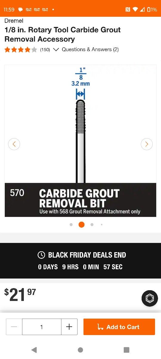 DREMEL GROUT REMOVAL BIT