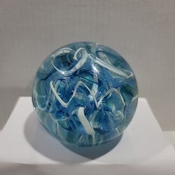  Vintage Wheaton Village Art Glass Paper Weight Paperweight Round Sphere Design