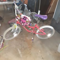 Pink Precious Pearls Bike For Little Girls. With Barbie Helmet. And A Bell