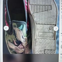 Size 13 Jurassic World Slip On Boys Shoes