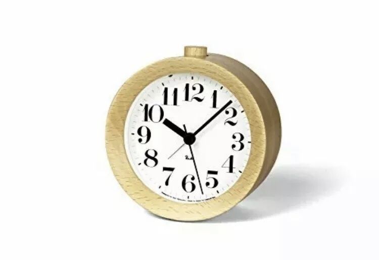 Lemnos Riki Wooden Alarm Clock Natrual From Japan