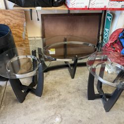 3 Pc Glass Table Set