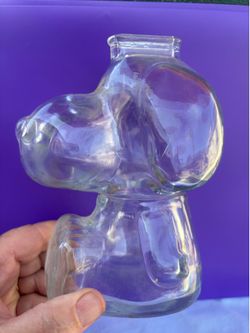 Vintage Peanuts Snoopy Heavy glass bank