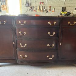 1940s Vintage Drexel Mahogany Bow-front  Credenza
