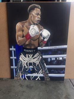 official real painting of Devin Haney on canvas