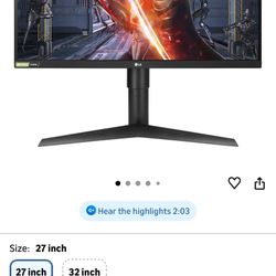 LG 27’ 1440p Gaming Monitor