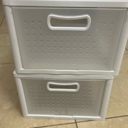 White Plastic Container Drawers